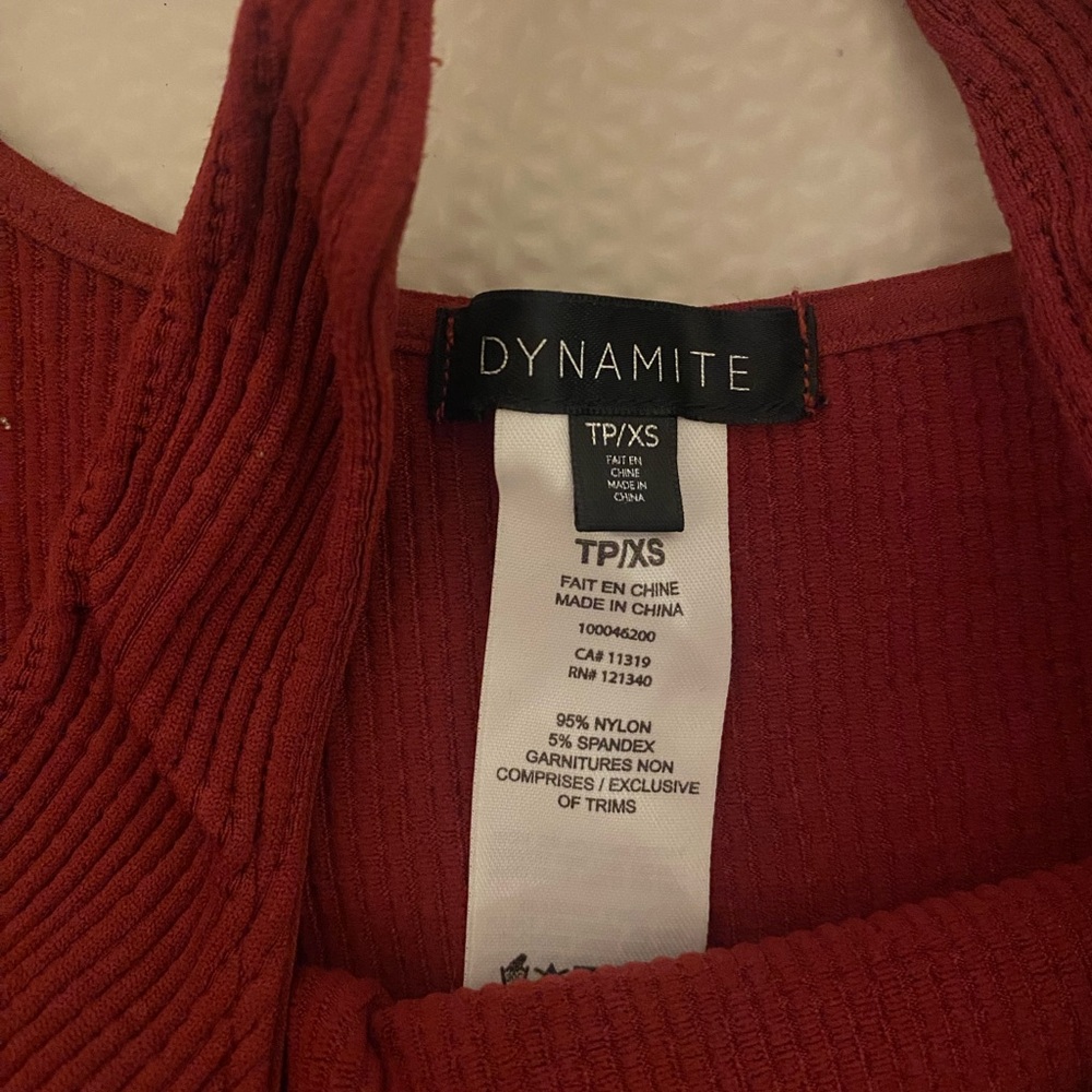 Dynamite Ribbed Maroon Tank Top - Picture 5 of 5